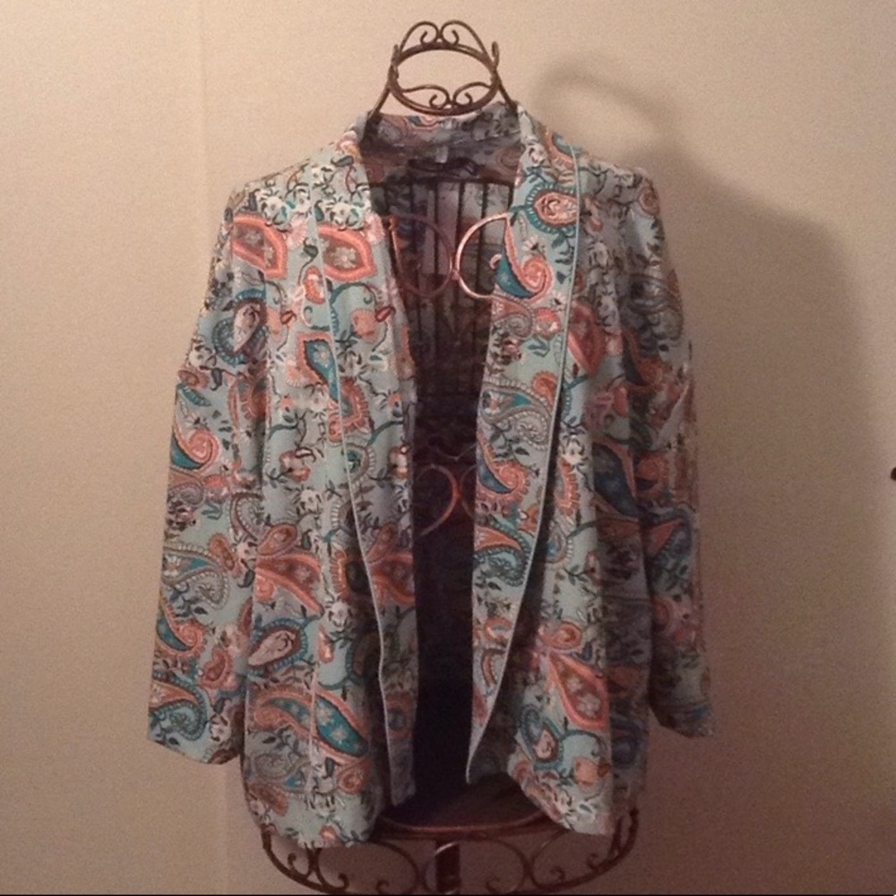 Paisley open front jacket